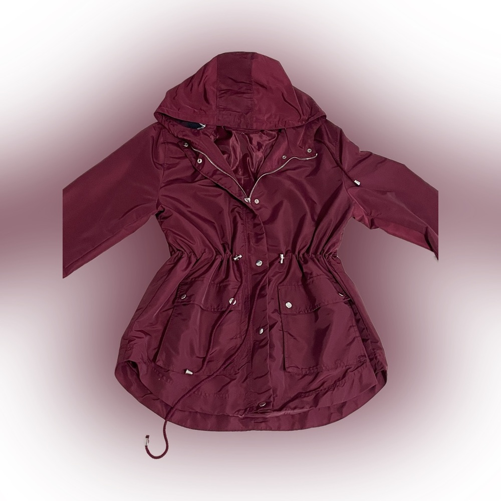 adorable burgundy light jacket